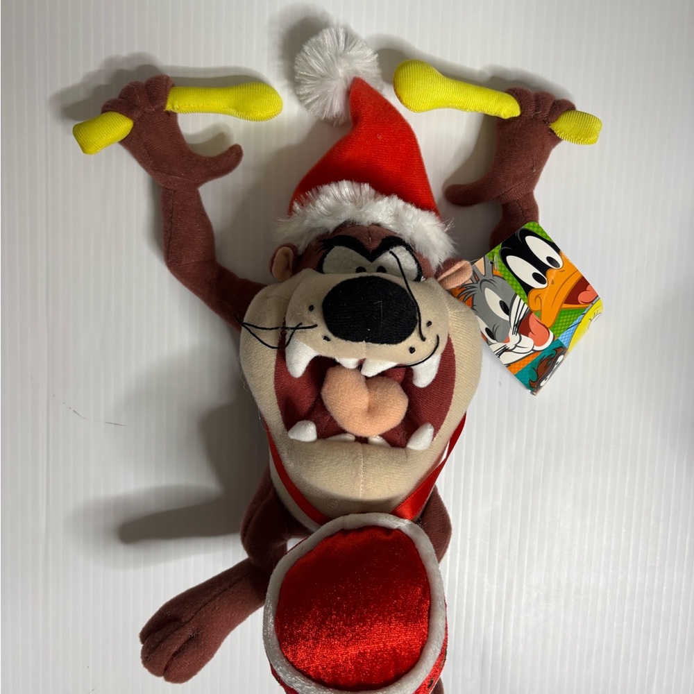 Warner Bros. Taz Santa Stuffed Animal - Red and Brown